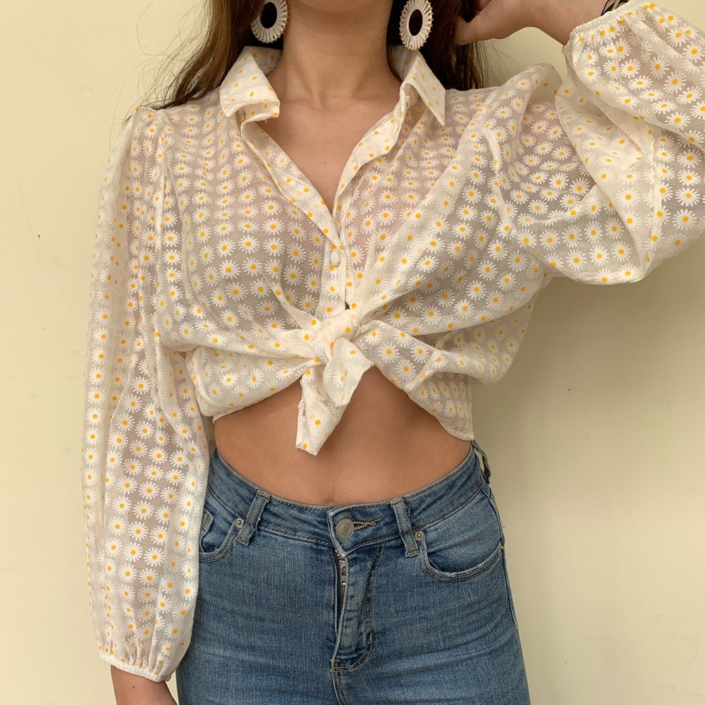 Sunflower semi-see through blouse